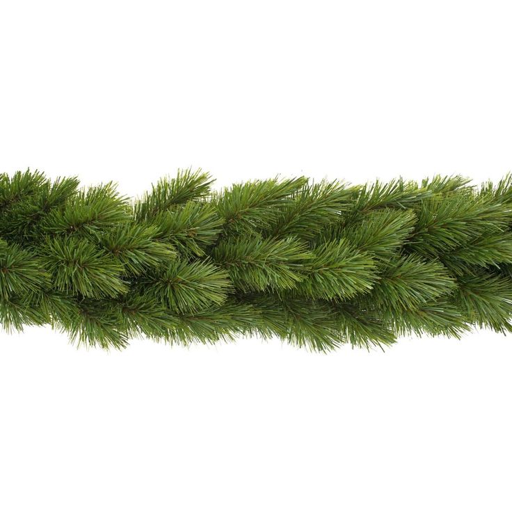 Dense long-needle pine garland with two-tone green bristles