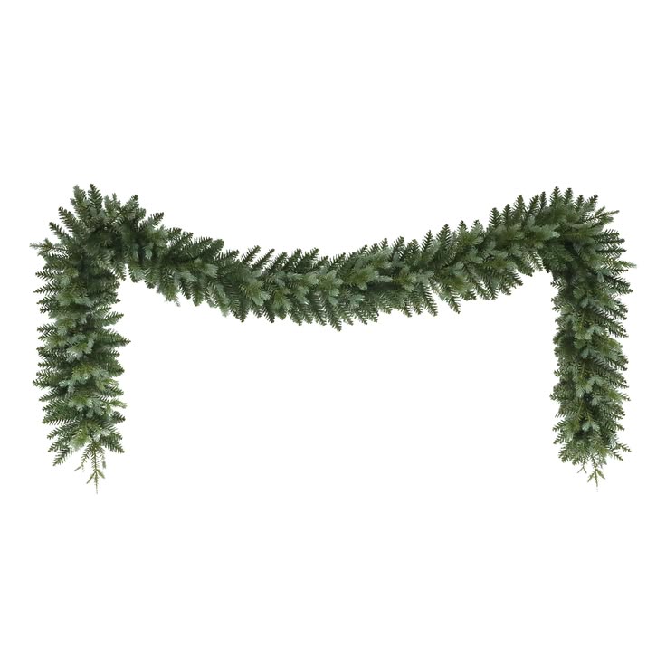 Blue-green Nordmann fir garland shaped into a draped swag